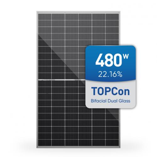 TOPCon Bifacial Dual Glass Solar Module 480W