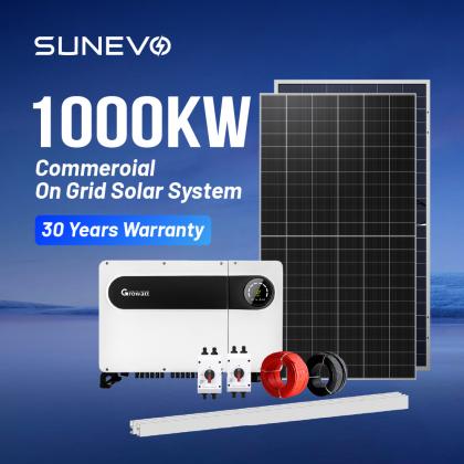 Sunevo Full Set on Grid Solar Panel System 1000kw 1mw Hybrid Solar ...