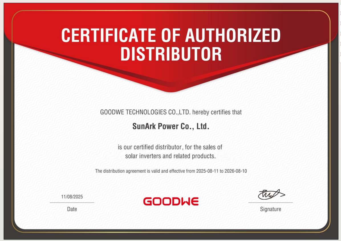 GoodWe Authorizes SunArk (Sunevo’s Energy Storage Sub-brand) as Certified Distributor for Solar Inverters  