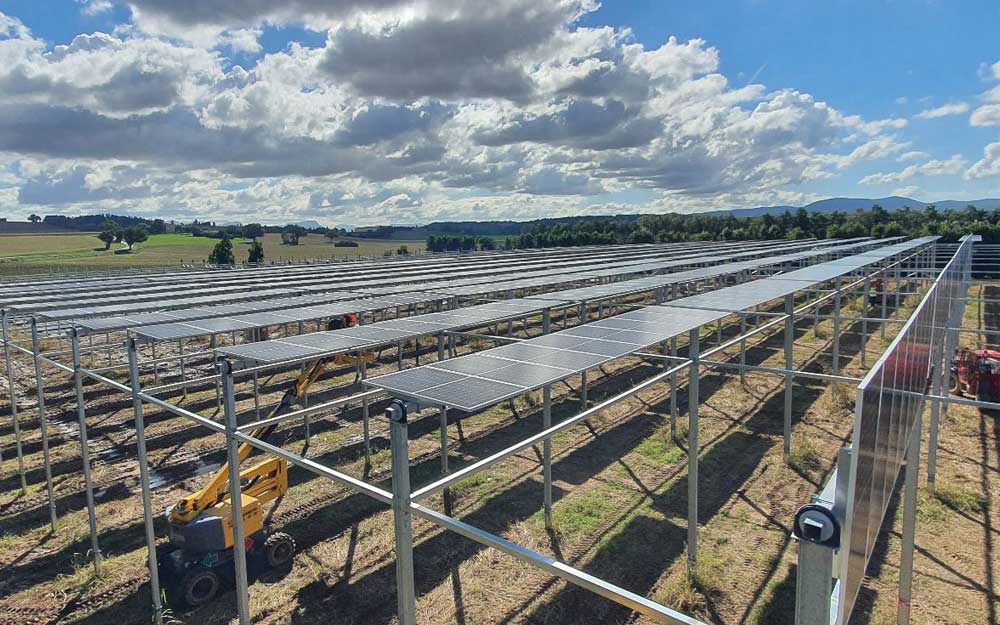 Solar Tracking Plant Powered by Dual Glass Bifacial Solar PV Module